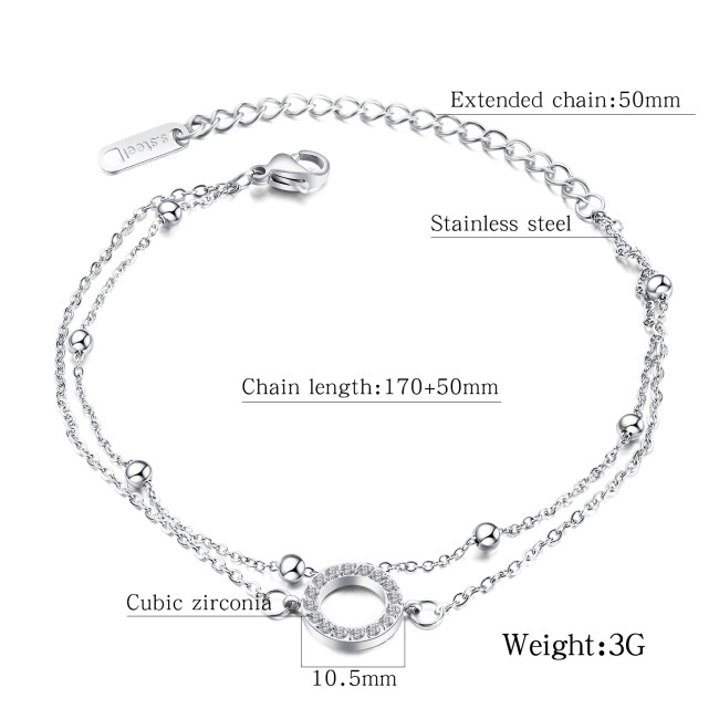 Wholesale Stainless Steel Bead and Chain Bracelet