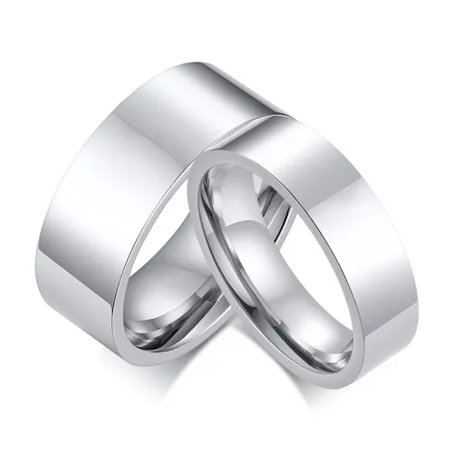 Wholesale Stainless Steel Flat Wedding Band Engagement Ring