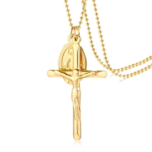 Wholesale Stainless Steel Virgin Mary Necklace with Cross
