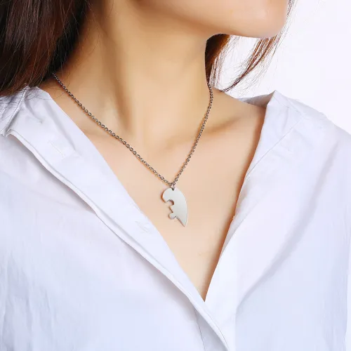 Wholesale Steel Puzzle Piece Jewelry Couples