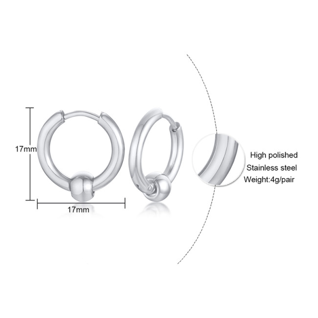 Wholesale Stainless Steel Hoop Earrings Men