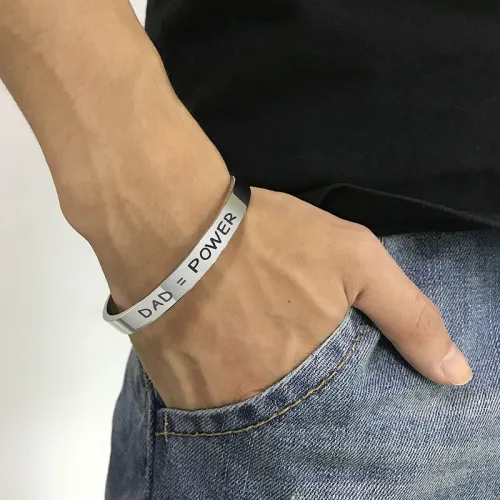 Wholesale Stainless Steel Dad Bracelet Silver