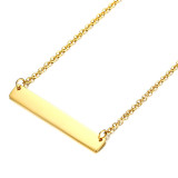Wholesale Stainless Steel Horizontal Bar Pendant Necklace Engraved