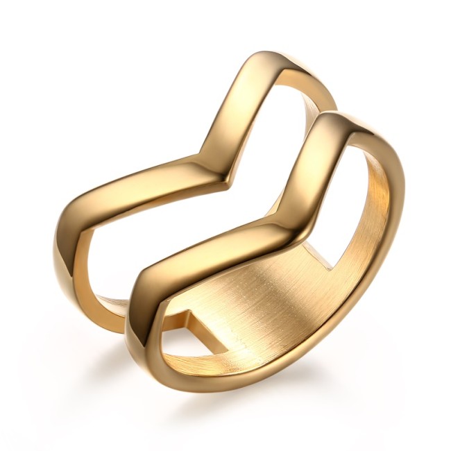 Wholesale Stainless Steel Womens Wishbone Charm Ring