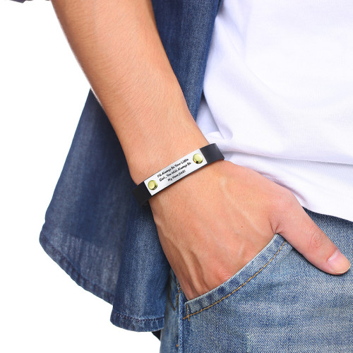 Wholesale Steel Leather Bracelet for Dad from Daughter