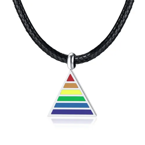 Wholesale Stainless Steel LGBT Rainbow Necklace