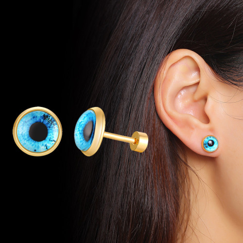 Wholesale Stainless Steel Womens Eyes Stud Earrings