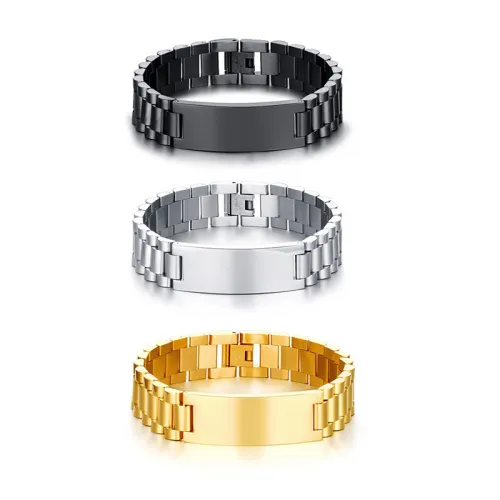 Wholesale 10mm Mens Steel ID Bracelet