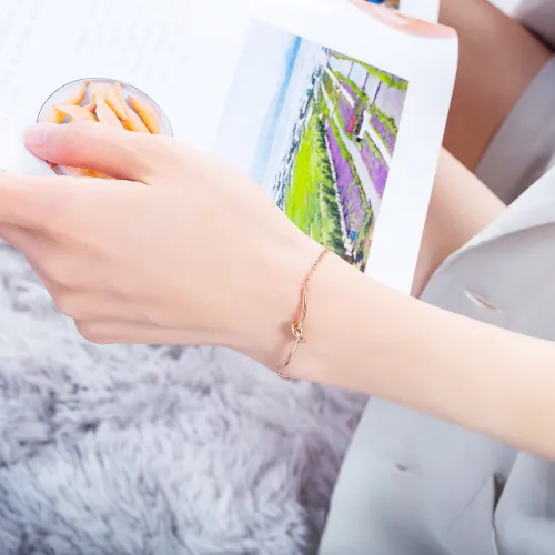 Wholesale Stainless Steel Adjustable Love Knot Bracelet