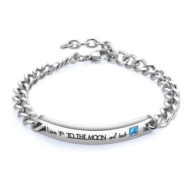 Wholesale Steel Love You To The Moon and Back Bracelet for Mens Womens