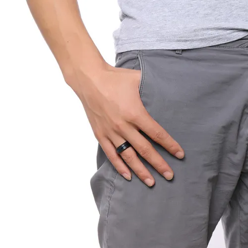 Wholesale Tungsten Carbide Rings Black and Bule