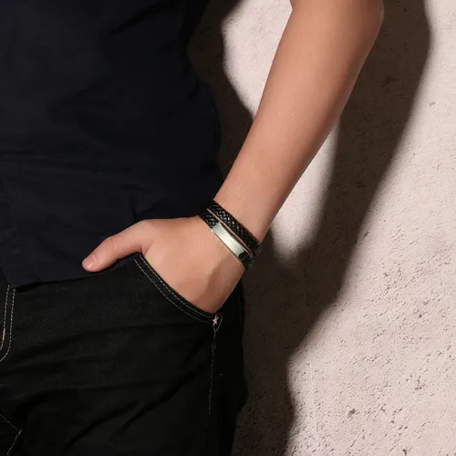 Wholesale Double Strand Leather Bracelet