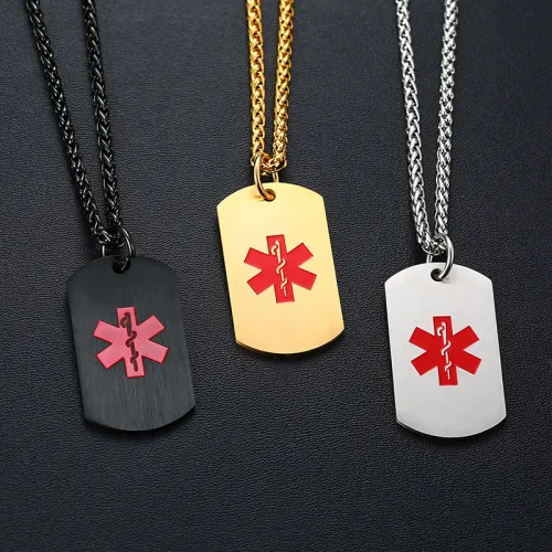 Wholesale Stainless Steel Medical ID Dog Tag Pendant