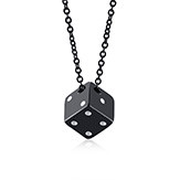 Wholesale Stainless Steel Fashion Dice Pendant Necklace
