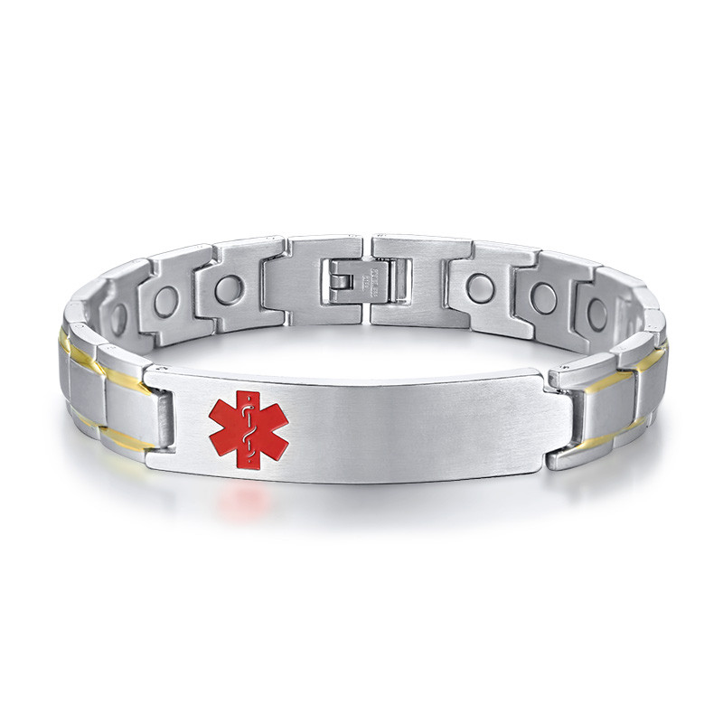 Wholesale Stainless Steel Medical ID Bracelets with Magnetic Clasp | JC ...