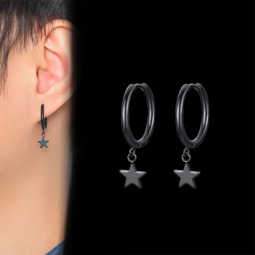 Wholesale Stainless Steel Dainty Star Hoop Earrings