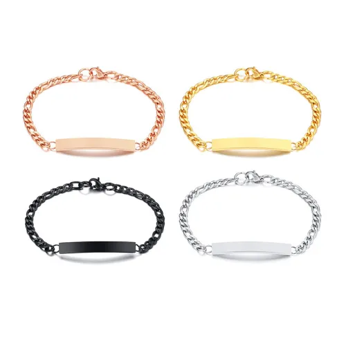 Wholesale Personalized Stainless Steel Charm Women ID Bracelet