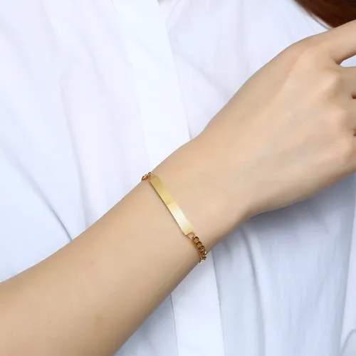 Wholesale Personalized Stainless Steel Charm Women ID Bracelet