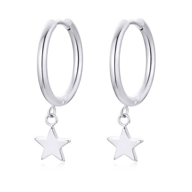Wholesale Stainless Steel Dainty Star Hoop Earrings