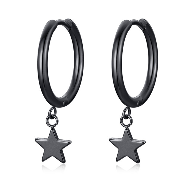 Wholesale Stainless Steel Dainty Star Hoop Earrings