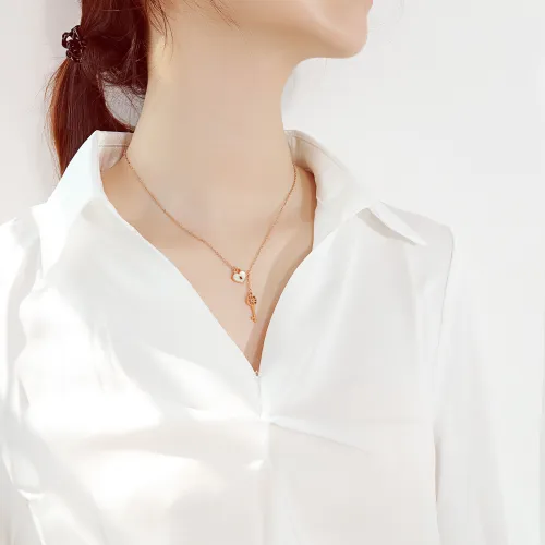 Wholesale Stainless Steel Beloved Lock And Key Pendant Necklace