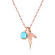 Wholesale Stainless Steel Mermaid Tail Pendant Necklace with Blue Glass