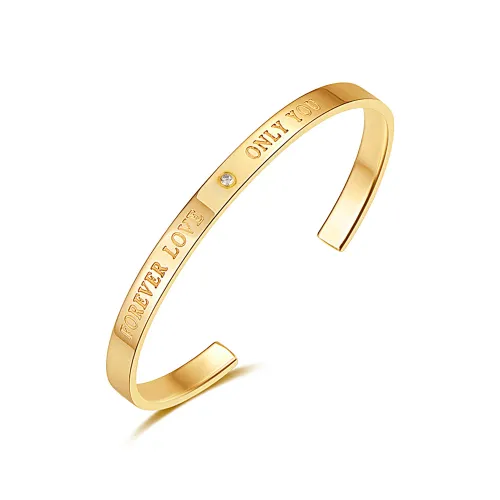 Wholesale Stainless Steel Forever Love Only You Open Bangle