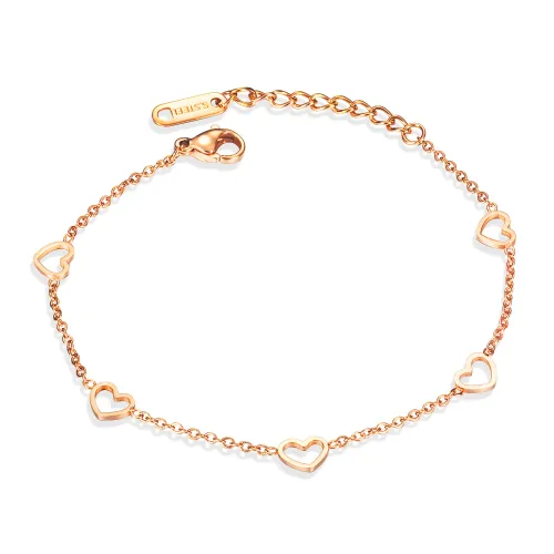 Heart Linked Stainless Steel Bracelet Wholesale