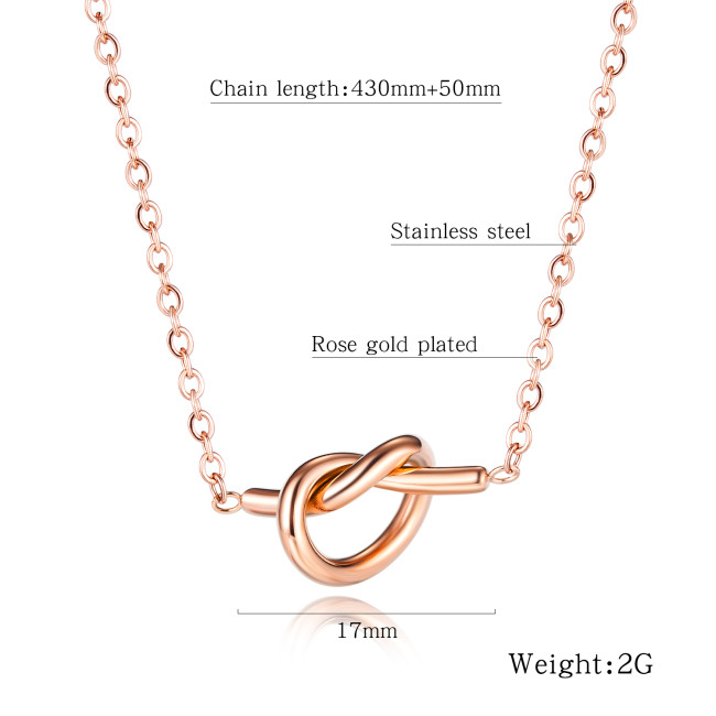 Wholesale Stainless Steel Women Infinity Love Knot Necklace