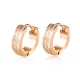 Wholesale Stainless Steel Women Frosted Groove Small Hoop Earrings