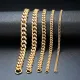 Wholesale Stainless Steel Cuban Link Gold Chain Unisex Bracelet