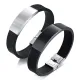 Wholesale Men's Rubber & Steel Identity Id Bangle Bracelet