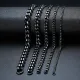 Wholesale Stainless Steel Mens Black Plate Cuban Link Bracelet