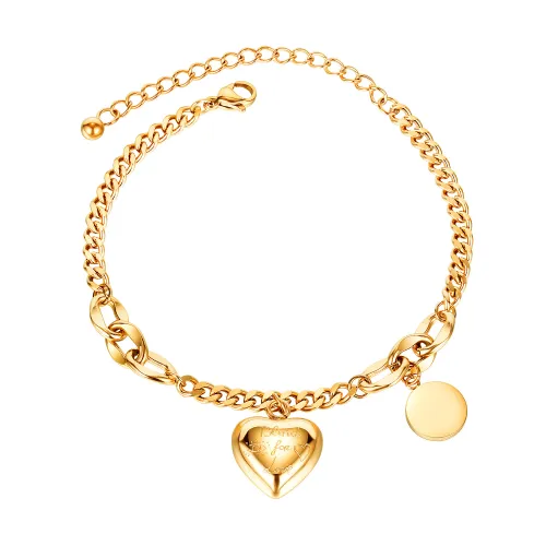 Wholesale Stainless Steel Classic Cable Adjustable Bracelet With Heart