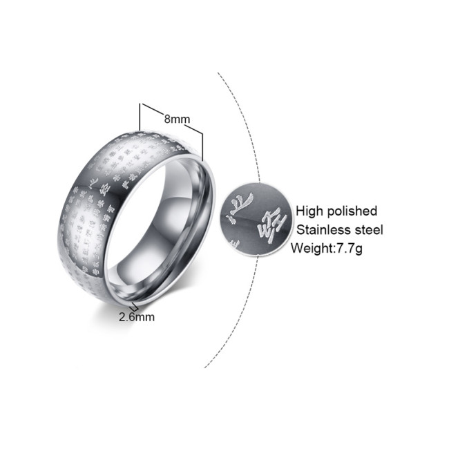 Wholesale Stainless Steel Thumb Scriptures Rings for Men