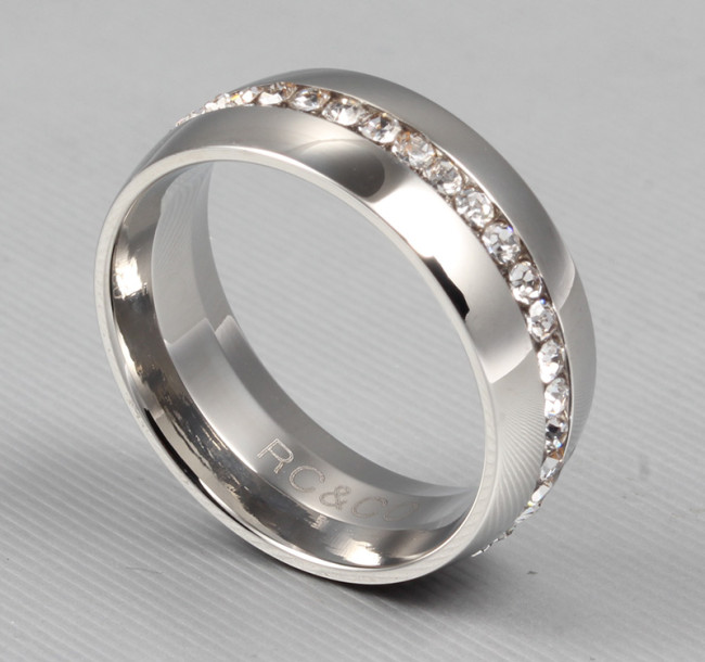 Wholesale Stainless Steel CZ Wedding Rings