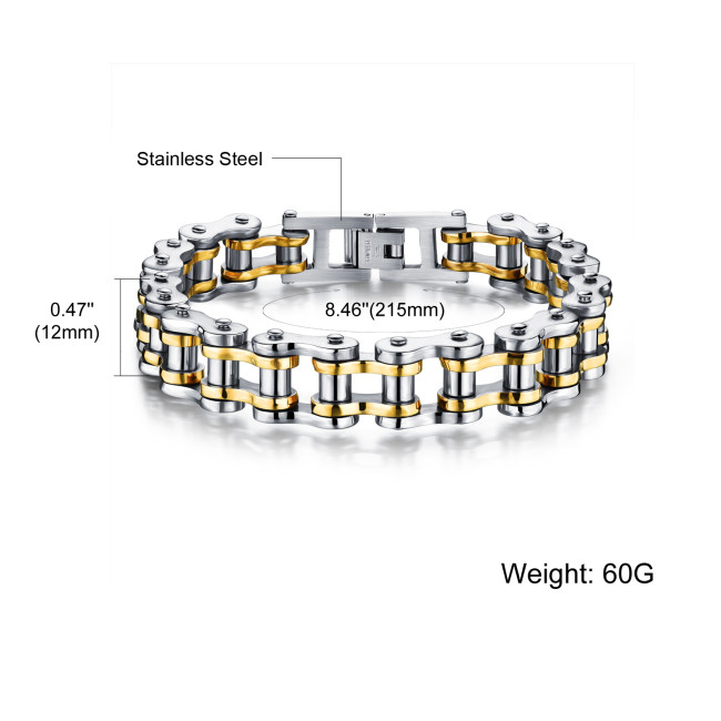 Wholesale Stainless Steel Gold Plated Mens Bracelet