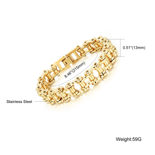 Wholesale Stainless Steel Gold Plated Bicycle Bracelets