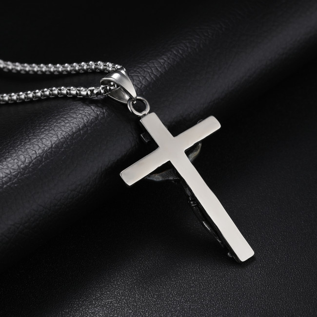 Wholesale Stainless Steel Retro Jesus INRI Cross Necklace