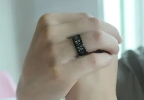 Wholesale Stainless Steel Roman Numerals Band Ring