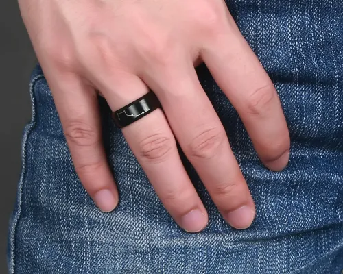 Wholesale Stainless Steel Custom Laser Dipper Black  Ring
