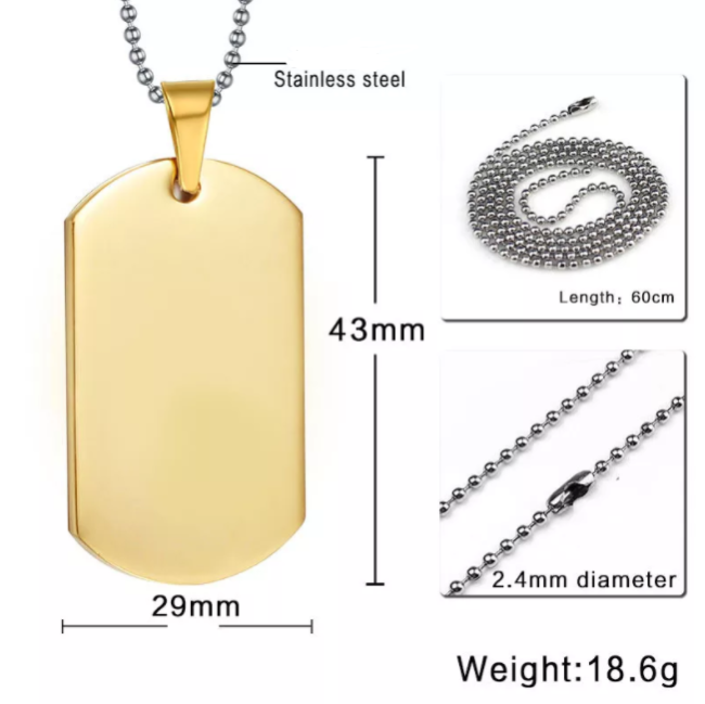 Wholesale Stainless Steel High Polish Dog Tags