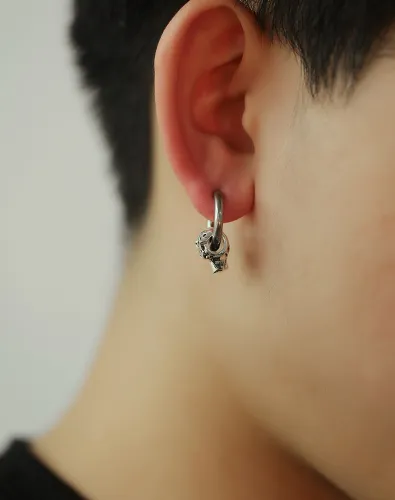 Wholesale Stainles Steel Personality Leopard Head Stud Earrings