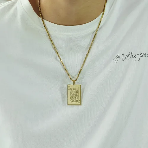 Wholesales Stainless Steel Mens Poker K Chain Necklace