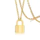 Wholesale Stainless Steel Silver/Gold Lock Pendant Choker Necklace