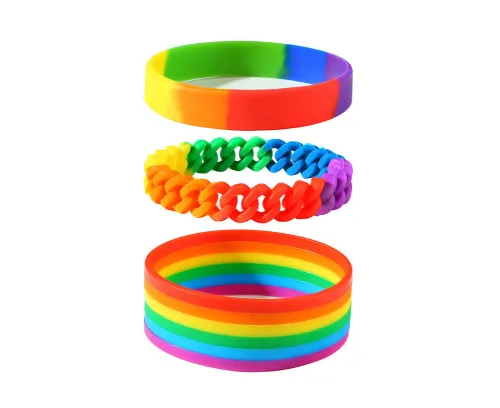 Wholesale Silicone Gay Pride Rainbow Wristbands Bracelet