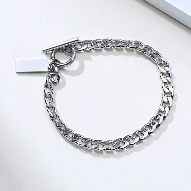 Wholesale Stainless Steel Personality Word Buckle Punk Bracelet
