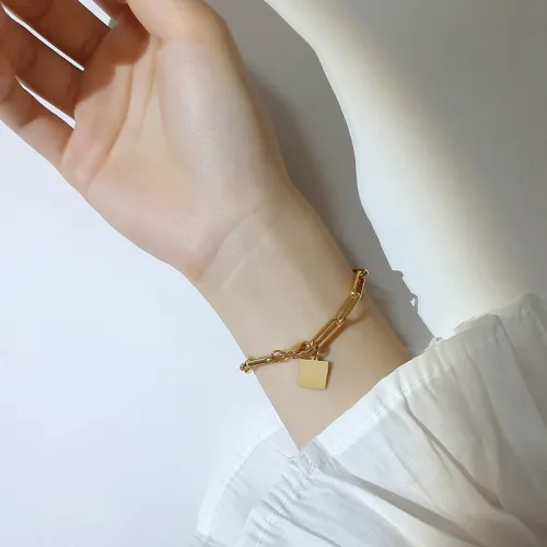 Wholesale Stainless Steel Women Paperclip Link Chain Bracelet