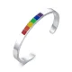 Wholesale Stainless Steel Enamel Rainbow Cuff Bracelet
