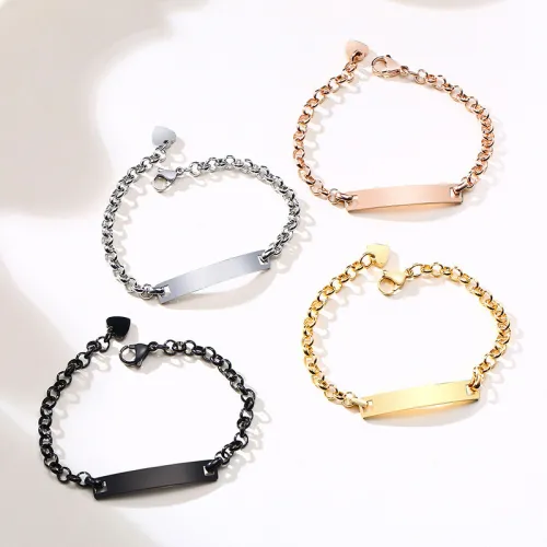 Wholesale Stainless Steel Custom ID Bar Multiple Colour Bracelet